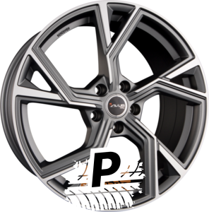 AVUS Racing AF20 Matt Anthracite Polished 8.50 x 19 ET 48 5x112