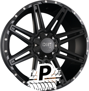 DIRT A.T. D88 Matte Black Milled Rivets 9.00 x 18 ET 25.00 5x120 DIRT A.T. D88 Matte Black Milled Rivets 9.00 x 18 ET 25.00 5x120