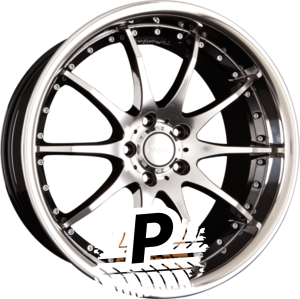 TOMASON TN8 hyperblack diamond polished with steel lip 8.50 x 19 ET 45.00 5x112