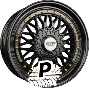 GTP WHEELS GTP 072 Schwarz Voll Lackiert Goldene Zierschrauben 7.00 x 16 ET 35.00 4x100